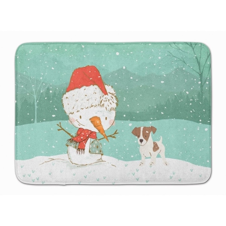 Carolines Treasures Jack Russell Terrier No.2 Snowman Christmas Machine Washable Memory Foam Mat CK2091RUG